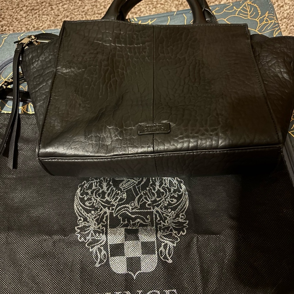 Vince Camuto Black Satchel with Silver Hardware - Picture 2 of 4